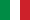 Flag of Italy with three vertical stripes: green on the left, white in the center, and red on the right.