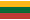 Flag of Lithuania with three horizontal stripes: yellow on top, green in the middle, and red on the bottom.