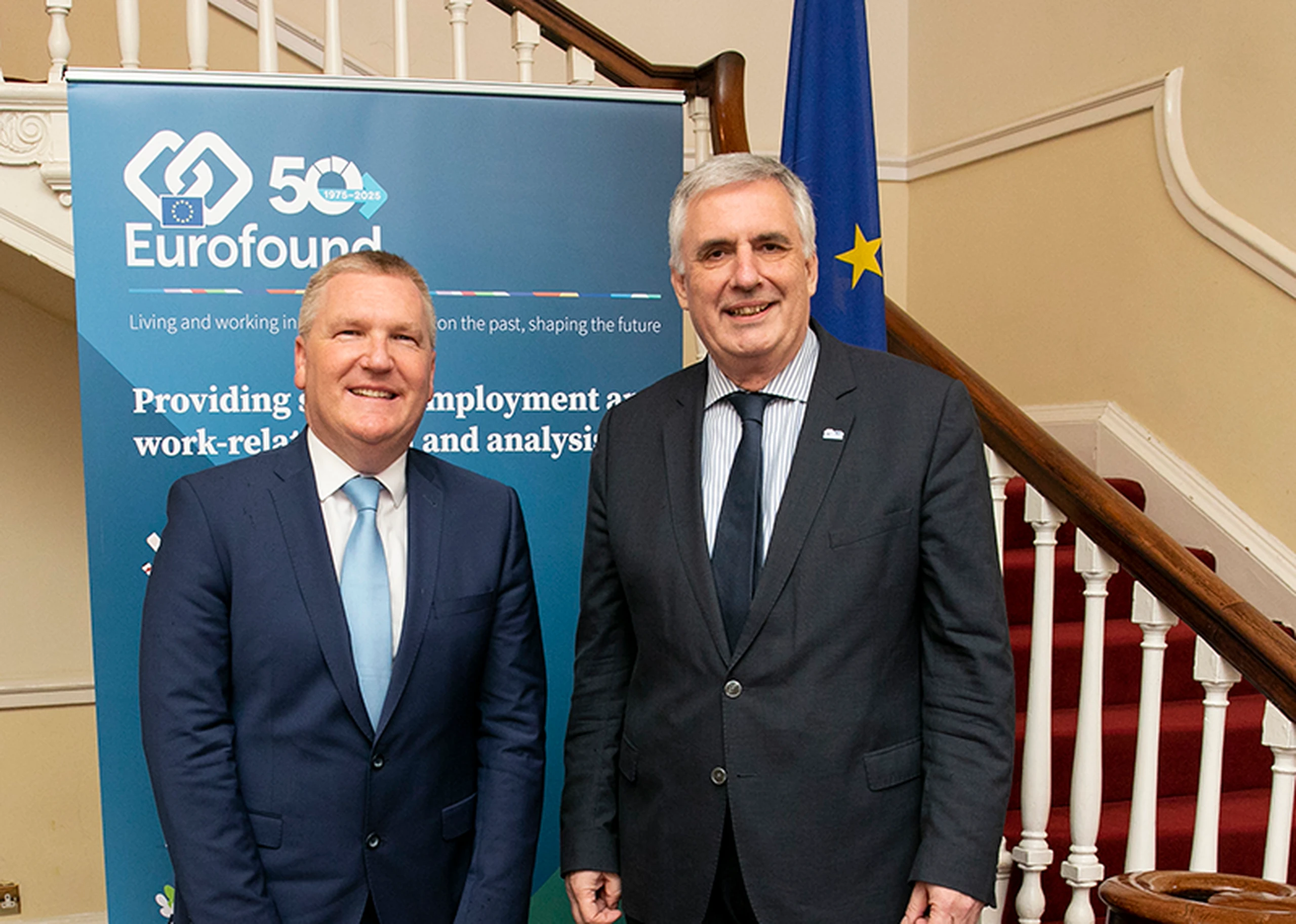 EU Commissioner Michael McGrath visits Eurofound as it marks its 50th anniversary