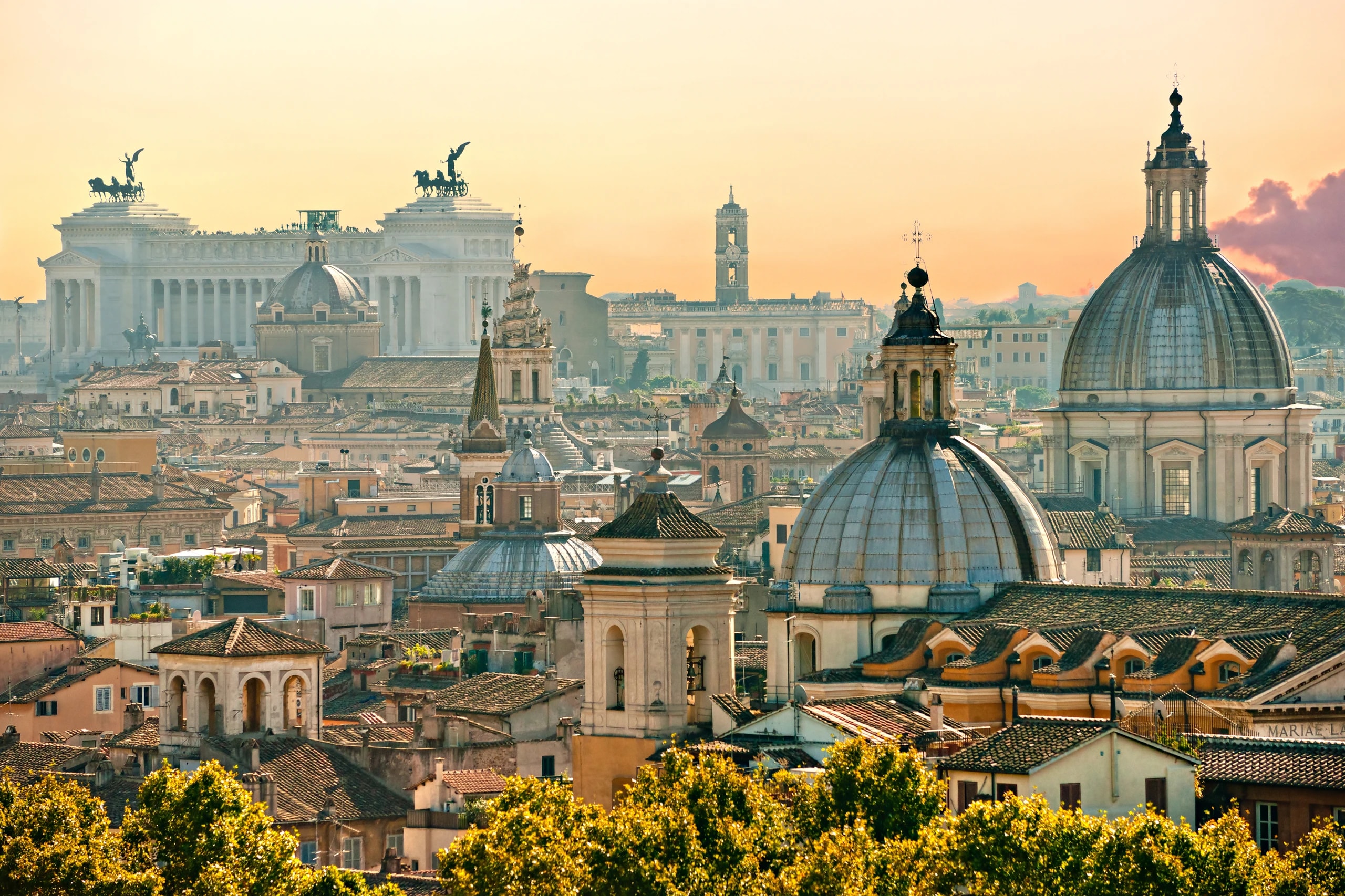 City landscape of Rome, the capital of Italy.