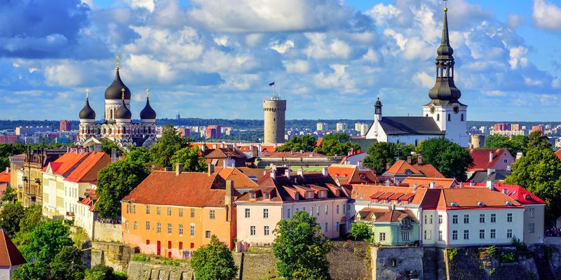 View of medieval old town of Tallinn in Estonia