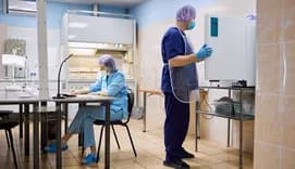 Scientists work in the laboratory