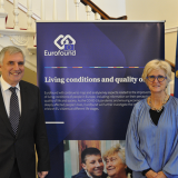 Image of Ivailo Kalfin, Eurofound Executive Director, and Carlien Scheele, Director of the European Institute for Gender Equality (EIGE) at Eurofound on 18 November 2021