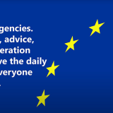 White text on blue background with yellow stars. The EU Agencies. Expertise, advice, and cooperation to improve the daily lives of everyone in the EU